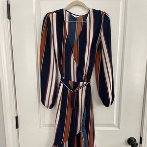 Striped wrap dress
